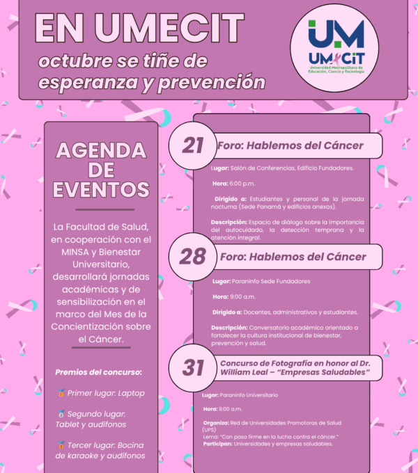 UMECIT promueve la prevención y concientización en el Mes del Cáncer