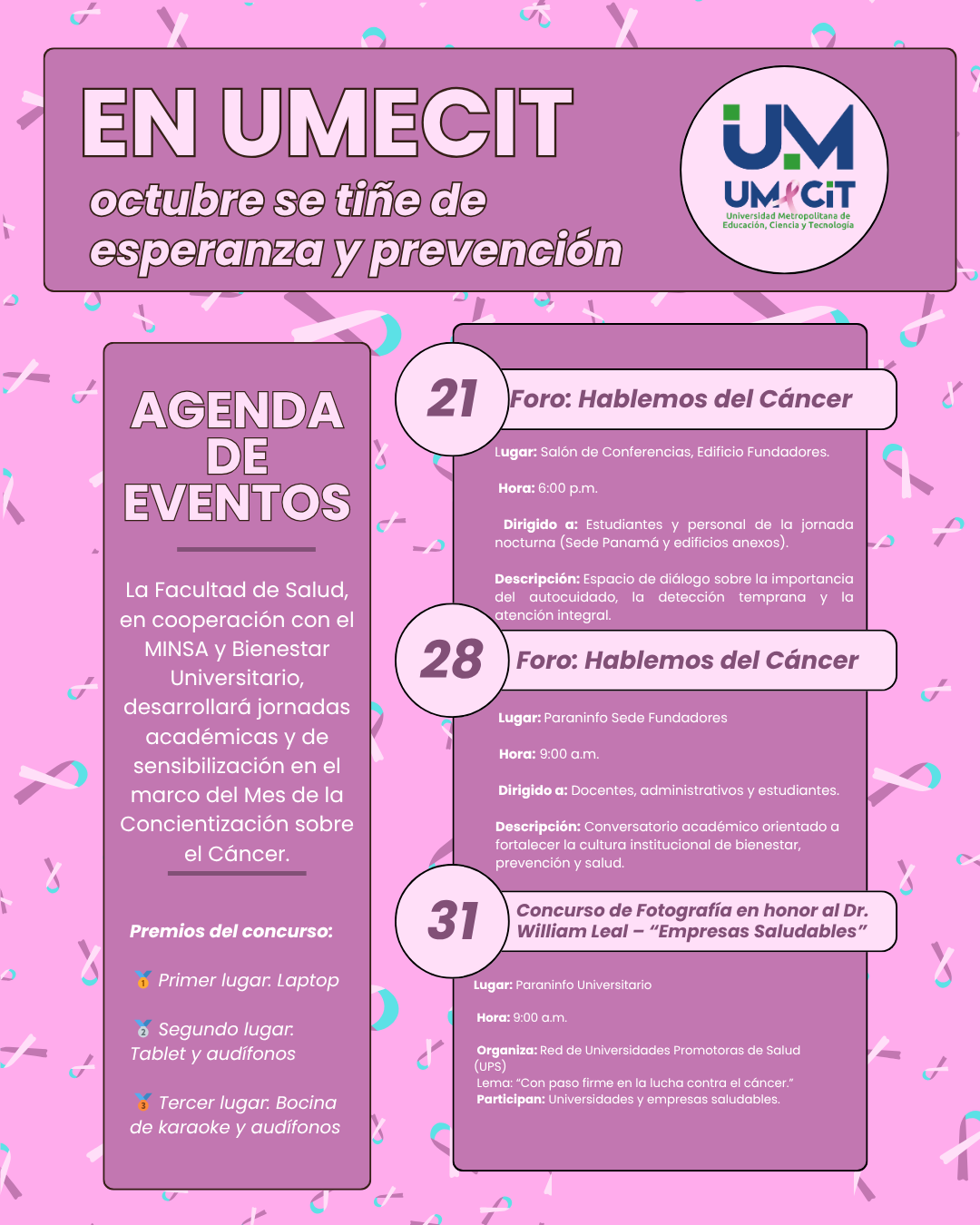 UMECIT promueve la prevención y concientización en el Mes del Cáncer