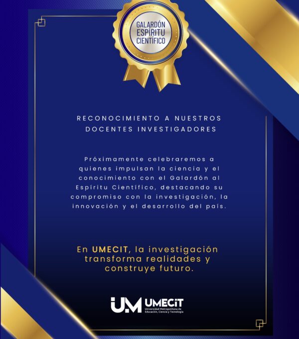 UMECIT reconocerá a sus docentes investigadores con el Galardón al Espíritu Científico