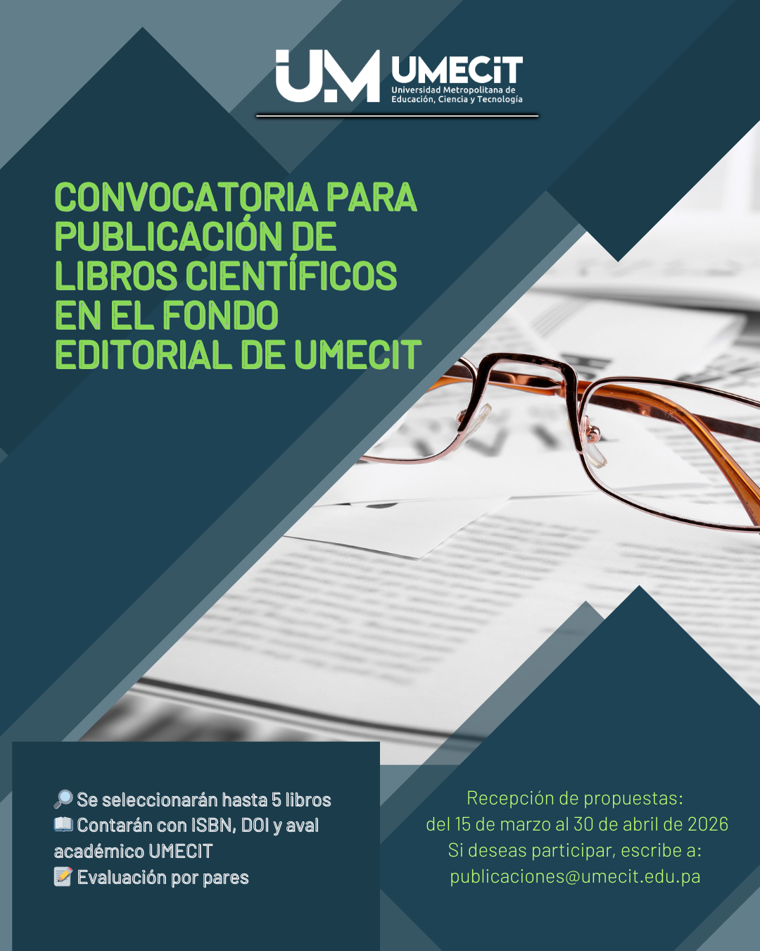Convocatoria para publicación de libros científicos en su Fondo Editorial