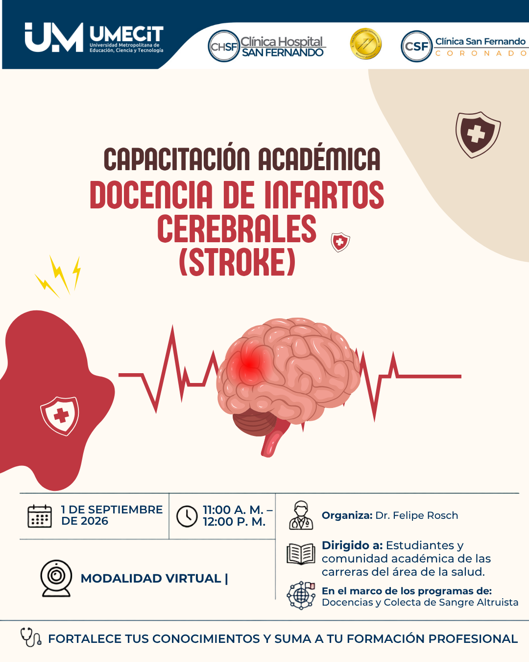 Fortalecemos la formación en salud con capacitación sobre infarto cerebral (STROKE)