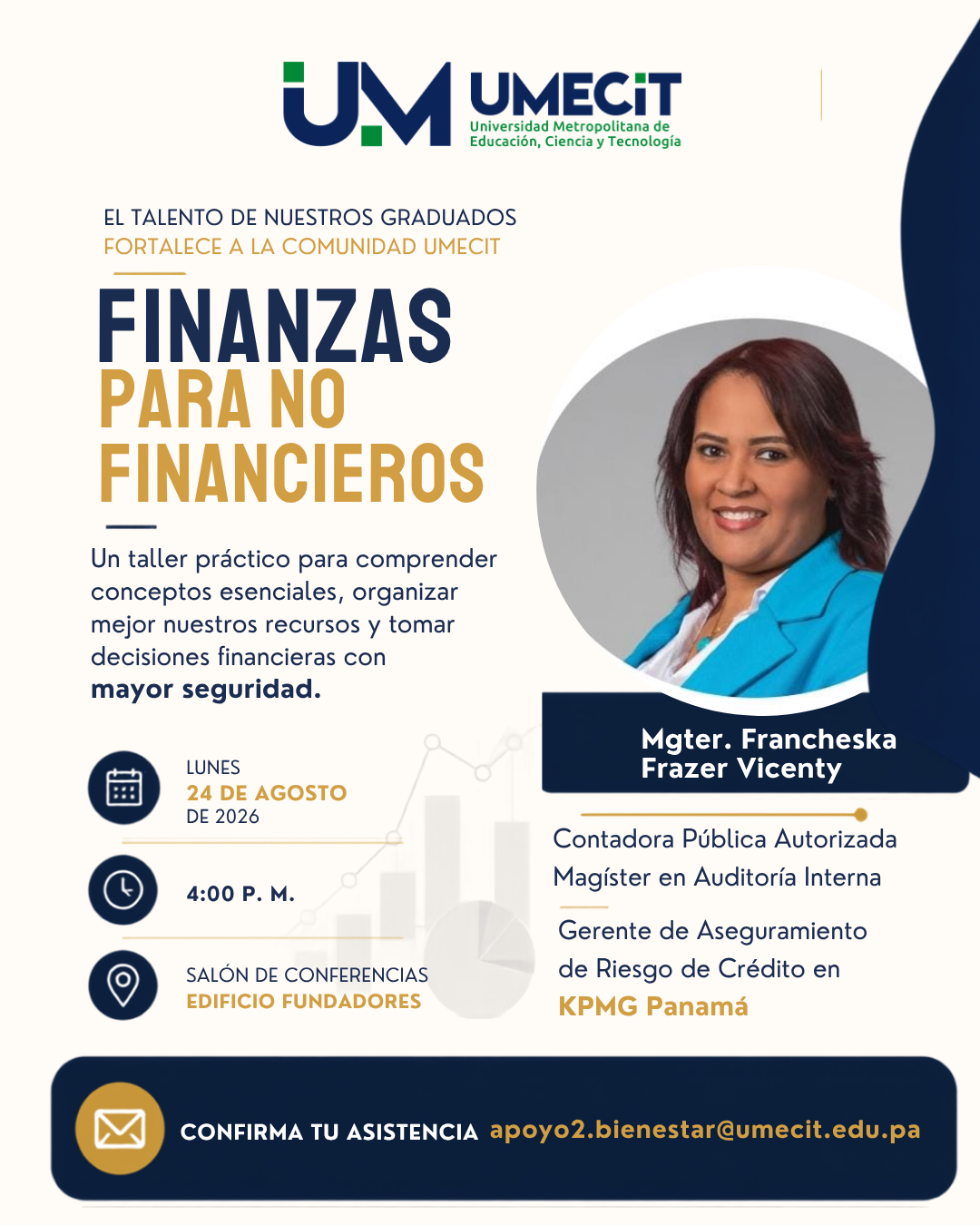 Graduada destacada de UMECIT compartirá su experiencia en el taller “Finanzas para no Financieros”
