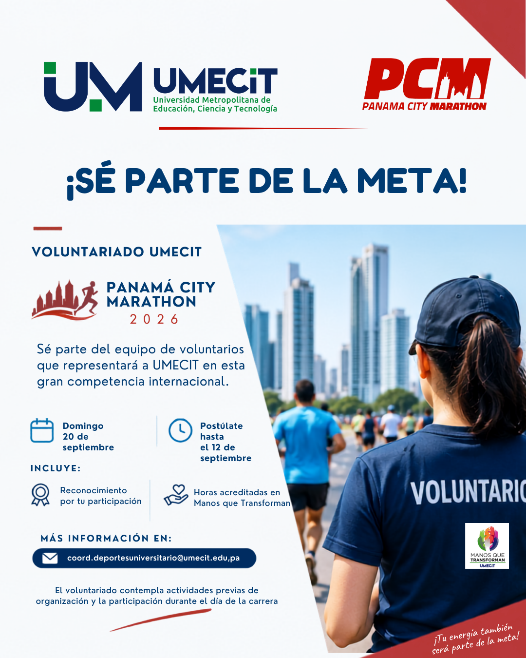 UMECIT abre convocatoria de voluntarios para la Panamá City Marathon 2026