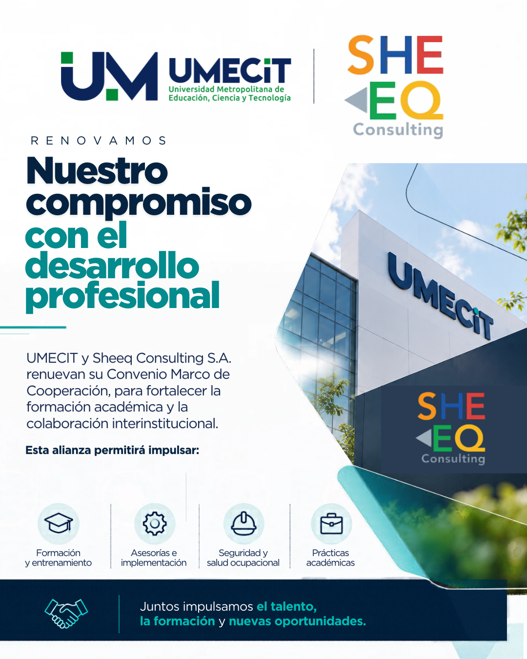 Alianza estratégica con Sheeq Consulting abre nuevas oportunidades de formación y cooperación profesional