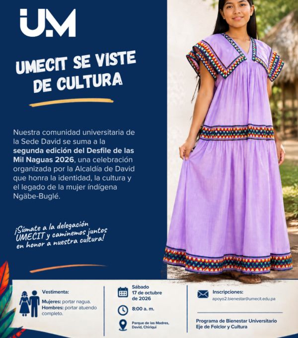 UMECIT invita a su comunidad universitaria a participar en el Desfile de las Mil Naguas 2026 en David